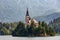 View of famous island and Church of Bled