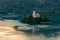 View of famous island and Church of Bled