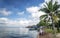 View of famous kep crab market restaurants on cambodia coast