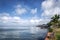 View of famous kep crab market restaurants on cambodia coast