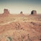 View of famous landscape of Monument Valley