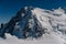 View of famous Mont Blanc du Tacul from Aiguille Midi.