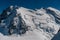 View of famous Mont Blanc du Tacul from Aiguille Midi.