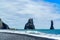 View of Famous Reynisdrangar rock formations