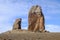 View on famous rock Roque Nublo on the Canary Island Gran Canaria, Spain.