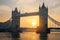 View of famous Tower Bridge at sunrise