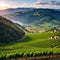 View from famous wine street in south styria, Austria on tuscany like vineyard hills. Tourist destination