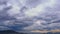 view of fantastic strange motion of white blue clouds