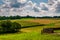 View of a farm and rolling hills in rural Baltimore County, Mary