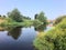 A view of Farndon Bridge with reflection
