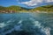 A view from a fast catamaran leaving the port of Road Town on Tortola