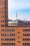 View of the Fernsehturm Hamburg from the Speicherstadt