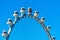 View of the ferris wheel `High Roller `, Las Vegas, Nevada, USA. Isolated on blue background
