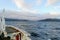 A view from the ferry crossing between graham island and moresby island, with beautiful ocean