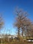 The view of the field in the snowy mountain of Fruska Gora