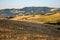 View of the fields near Tavullia at morning after the sunrise, Marche, Italy