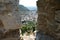 view through a fighters battle position in a medieval fortress