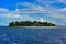 View of Fiji`s tropical islands from a cruise