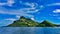 View of Fiji`s tropical islands from a cruise