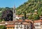 View of Filippo and Giacomo church or old church in Laveno Mombello, Varese, Italy