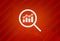 View financial analytics or metrics research icon isolated on abstract red gradient magnificence background
