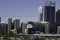 View of the financial area, offices and commercial buildings and skyscrapers of the city of Perth.