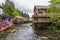 A view of the first stilted buildings along the Creek in Ketchikan, Alaska