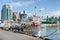 View of fishing vessel parked at the Port of Busan