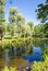 View of the Fiskars village and river in summer, Finland