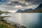 View from the Flakstadoya island in the Lofoten archipelago in Norway