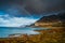 View from the Flakstadoya island in the Lofoten archipelago in Norway