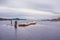 View of floating deck in Oyster Bay, town of Ladysmith, BC, with