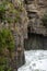 View of flooded entrance of remarkable cave