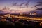 View of Florence during sunset showing the River Arno, Ponte Vecchio, the Palazzo Vecchio and the Duomo - Florence, Tuscany, Italy