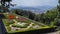 View of the flower garden and panorama of the city of Braga.