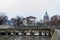 View of the Flusswasserkunst river water art located at the downtown of Hannover