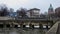 View of the Flusswasserkunst river water art located at the downtown of Hannover