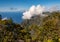 View of the fluted rocks of the Na Pali coast from the Kalalau overlook on Kauai, Hawaii