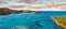 View from flying drone. Stunning summer scene of Rondinara beach. Bright morning seascape of Mediterranean sea. Panoramic view of