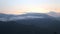 View of foggy sunrise on the Little Adam\'s Peak in Ella. Ella is a beautiful small sleepy town on the southern edge of Sri