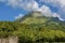 A view from the foothills looking up to the volcano, Mount Pelee in Martinique