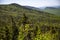 View of forest, mountains, road from Whiteface Mountain in the State New York  USA