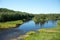 View of the forest and river in summer in the North Russia.