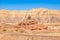 View form below on Spiral Hill rocky mountain in Timna National Park in Southern Aravah Valley desert in Israel