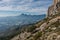 View form slope of Sierra de Bernia mountains range, near Benidorm, Spain