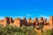 View of the fortified city of Ait-Ben-Haddou, Morocco. Copy space for text