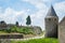 View of the fortress wall and the old cemetery of the medieval c