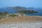 View from The Fossa Cone towards Lipari and Aeolian Islands , Vulcano Island Sicily, Italy