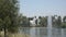 View of a fountain in a beautiful lake