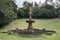 View of the fountain in Dunloran Park, Tunbridge Wells, Kent on September 17, 2021